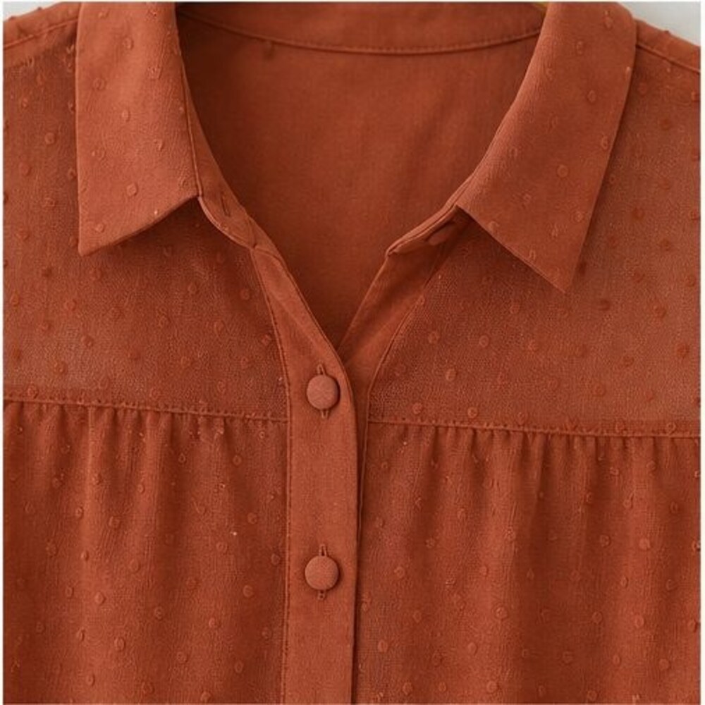 Rust Peplum Top - Picture 4 of 6